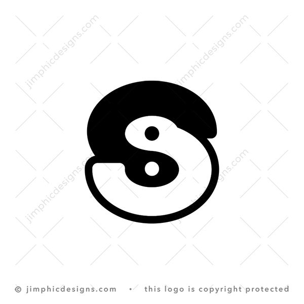 Yin Yang Letter S Logo logo for sale: Charming letter S is shaped around an icon Yin Yang symbol.