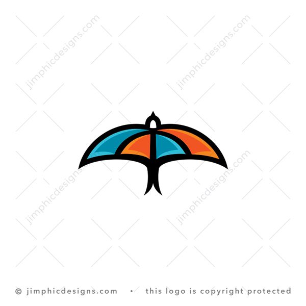Exclusive Bird Umbrella Logo for sale - trademark-ready design for your branding