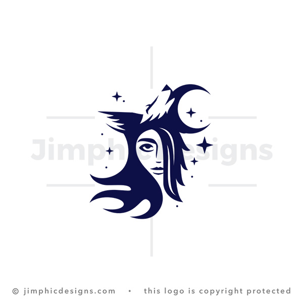 Wolf Woman Logo - pre-made logo for sale