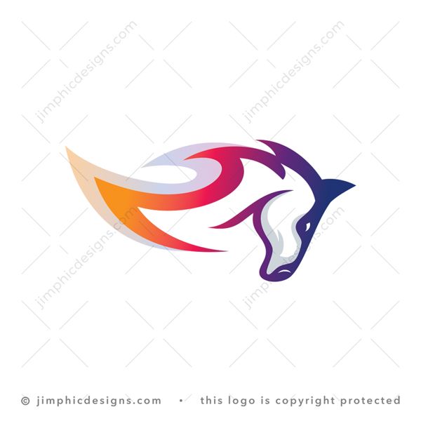 Exclusive Fire Horse Logo for sale - trademark-ready design for your branding
