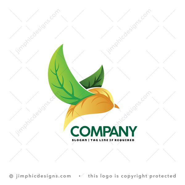 Exclusive Leaf Bird Logo for sale - trademark-ready design for your branding